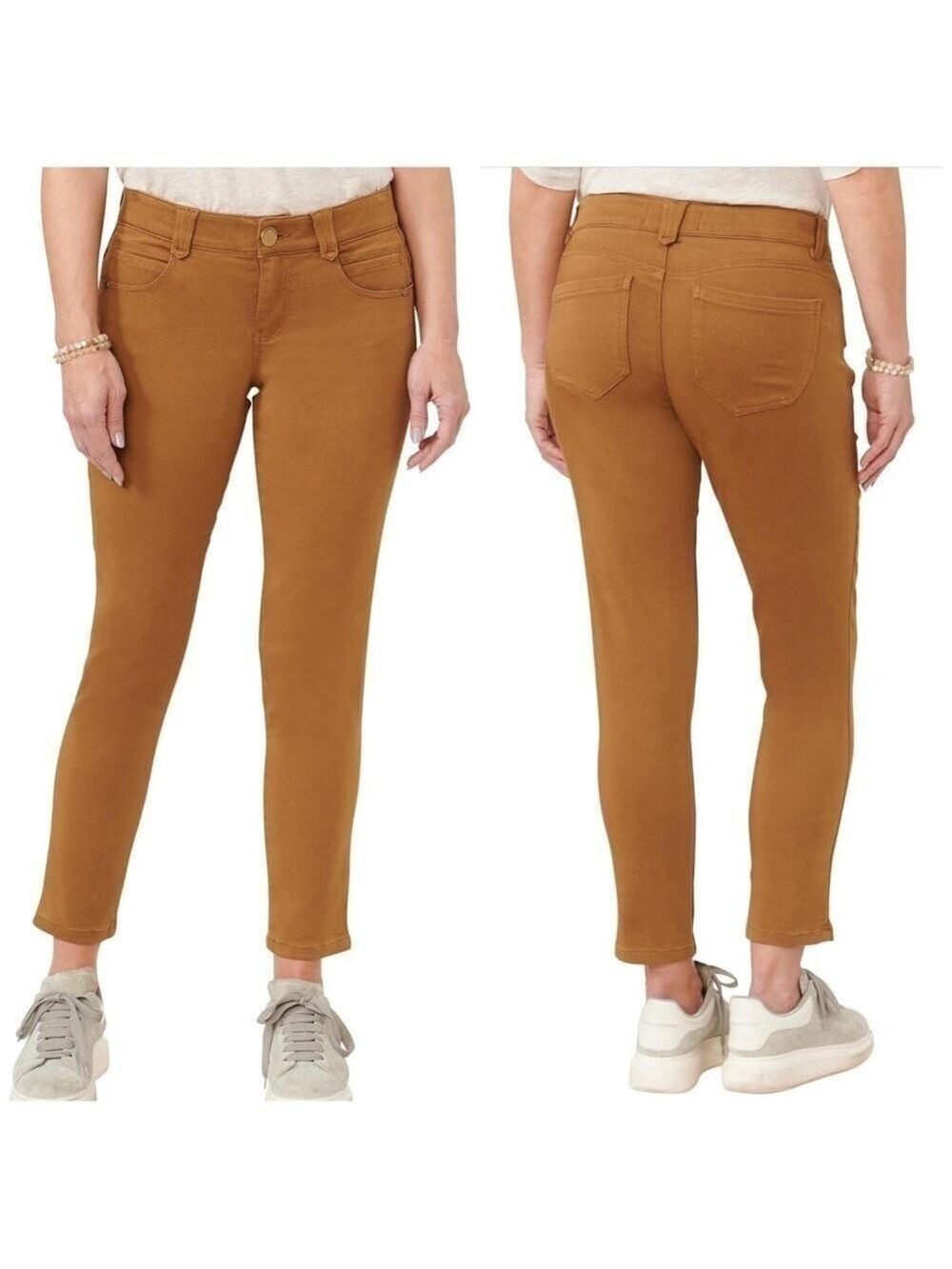 Democracy Ab Solution Ankle Length Twill Stretch 5-Pocket Style Jeans Pants